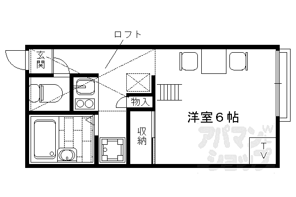 京都府京都市中京区西ノ京内畑町(賃貸アパート1K・2階・20.28㎡)の写真 その2