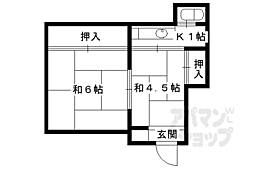 ふじ荘 2Kの間取図画像