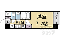 京都市上京区革堂前之町マンション 1Kの間取図画像