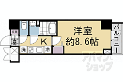 JR山陰本線 丹波口駅 徒歩5分の賃貸マンション 5階1Kの間取り