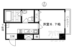 プレサンスＮＥＯ京都烏丸 13階1Kの間取り
