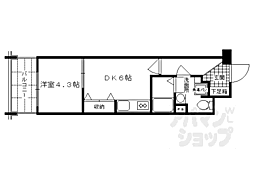 ＯＲＹＺＡ三条西洞院 3階1DKの間取り