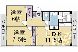 メゾン西川 2LDKの間取図画像