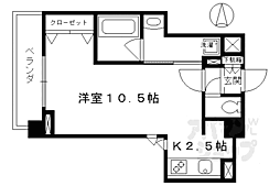 アスヴェル京都御所前3 1Kの間取図画像