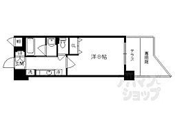 アスヴェル京都東山五条 1Kの間取図画像