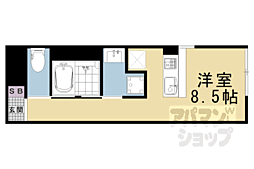 京都市東山区山崎町マンション ワンルームの間取図画像