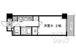 プレサンス京都鴨川彩華 1Kの間取図画像