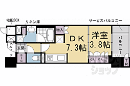 ブランズ京都河原町通 1DKの間取図画像