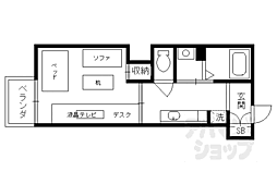 CMM京都駅前 1Kの間取図画像