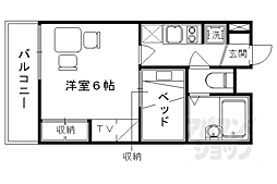 レオパレスポルスター3 1Kの間取図画像