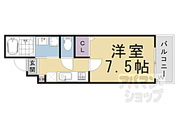 GRANDBRILLER高台寺 1Kの間取図画像