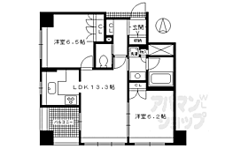 リーガル京都二条城東 2LDKの間取図画像