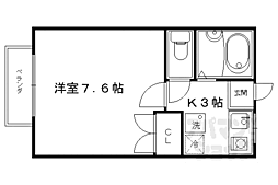 メゾン山喜 1Kの間取図画像