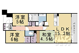イニシア京都一乗寺 3LDKの間取図画像