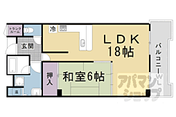 日興御所前スカイマンション 1LDKの間取図画像