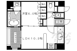 リーガル京都御所東 1LDKの間取図画像