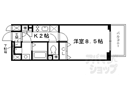 エイペックス京都駅前 1Kの間取図画像