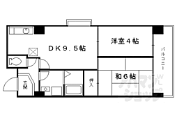 パラシオ西洞院 2DKの間取図画像