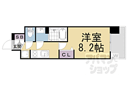 プレサンスTHEKYOTO東福寺WEST 1Kの間取図画像