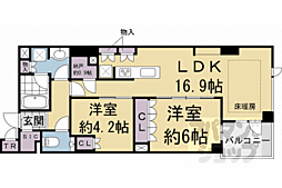 グランドメゾン京都御池通 2LDKの間取図画像