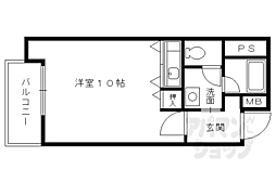 パラーティ21塚本 ワンルームの間取図画像