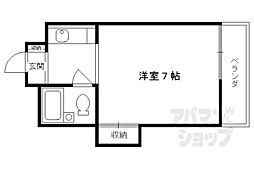 サピエンスコート烏丸七条 1Kの間取図画像