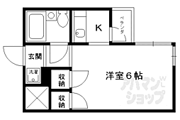 二条グランドハイツ 1Kの間取図画像