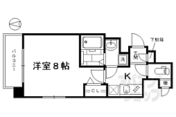 ベラジオ京都烏丸十条 1Kの間取図画像