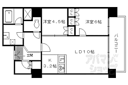 プラネスーペリア京都四条河原町 2LDKの間取図画像