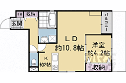 アネックス2番館 1LDKの間取図画像