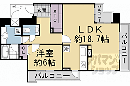プレサンス京都四条河原町ネクステージ 1LDKの間取図画像