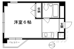 シティハウス坂パート2 1Kの間取図画像