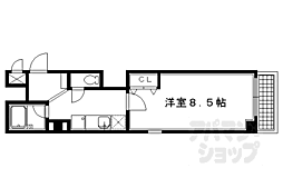 クオーレ京都 1Kの間取図画像