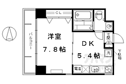 シボラ六条高倉 1Kの間取図画像