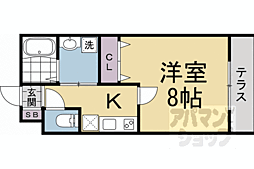 グランディール円町 1Kの間取図画像