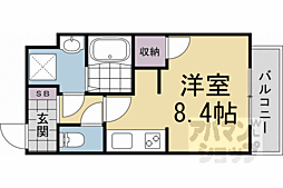 EXCEED御所東 ワンルームの間取図画像