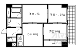 SAKIZOVilla烏丸四条 3DKの間取図画像
