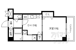 グランレブリー新町 1DKの間取図画像