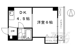 ロイヤル河原町五条 1DKの間取図画像