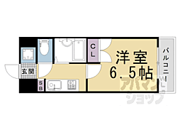 シャイン東山 1Kの間取図画像
