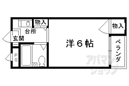 コーポ大仏 1Kの間取図画像