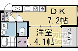 SOLTERRACETheKyoto東寺 1DKの間取図画像