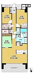 なかもずALLZウィズコート 3LDKの間取図画像