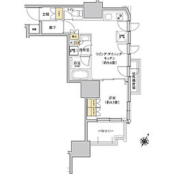 グレーシアフィット三軒茶屋 1LDKの間取図画像