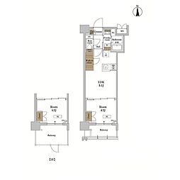 RJRプレシア蒲田 1LDKの間取図画像