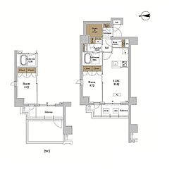 RJRプレシア蒲田 1LDKの間取図画像