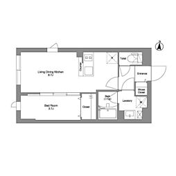 タスキ リシェス 池上 1LDKの間取図画像