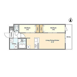 間取図画像 2LDK