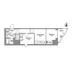 Daffitto錦糸町 2DKの間取図画像