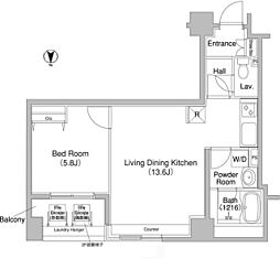 コンフォリア銀座EAST 1LDKの間取図画像